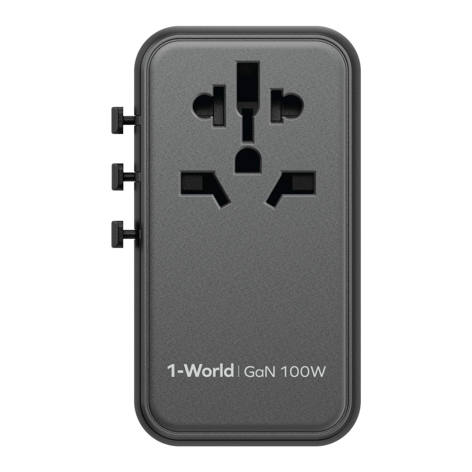 MOMAX 1-WORLD 100W GAN 4 PORTS AC TRAVEL ADAPTER BLACK