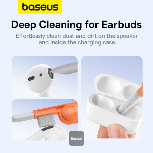 Baseus 8-in-1 Multi-Functional Cleaning Kit for Laptop Screen, Keyboard and Earphones - White