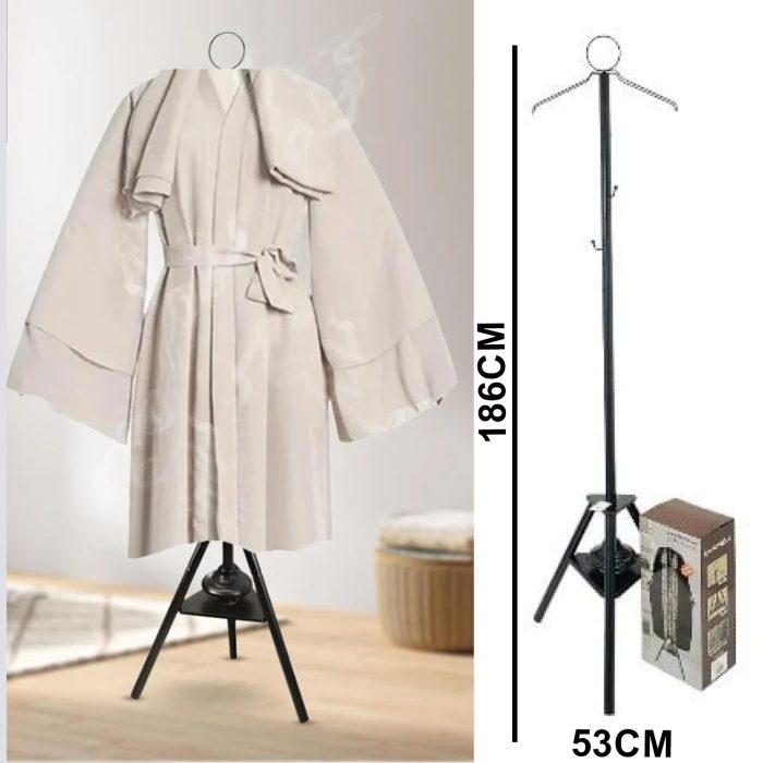 Vertical clothes steamer and stand for steaming clothes, black color, 175 cm