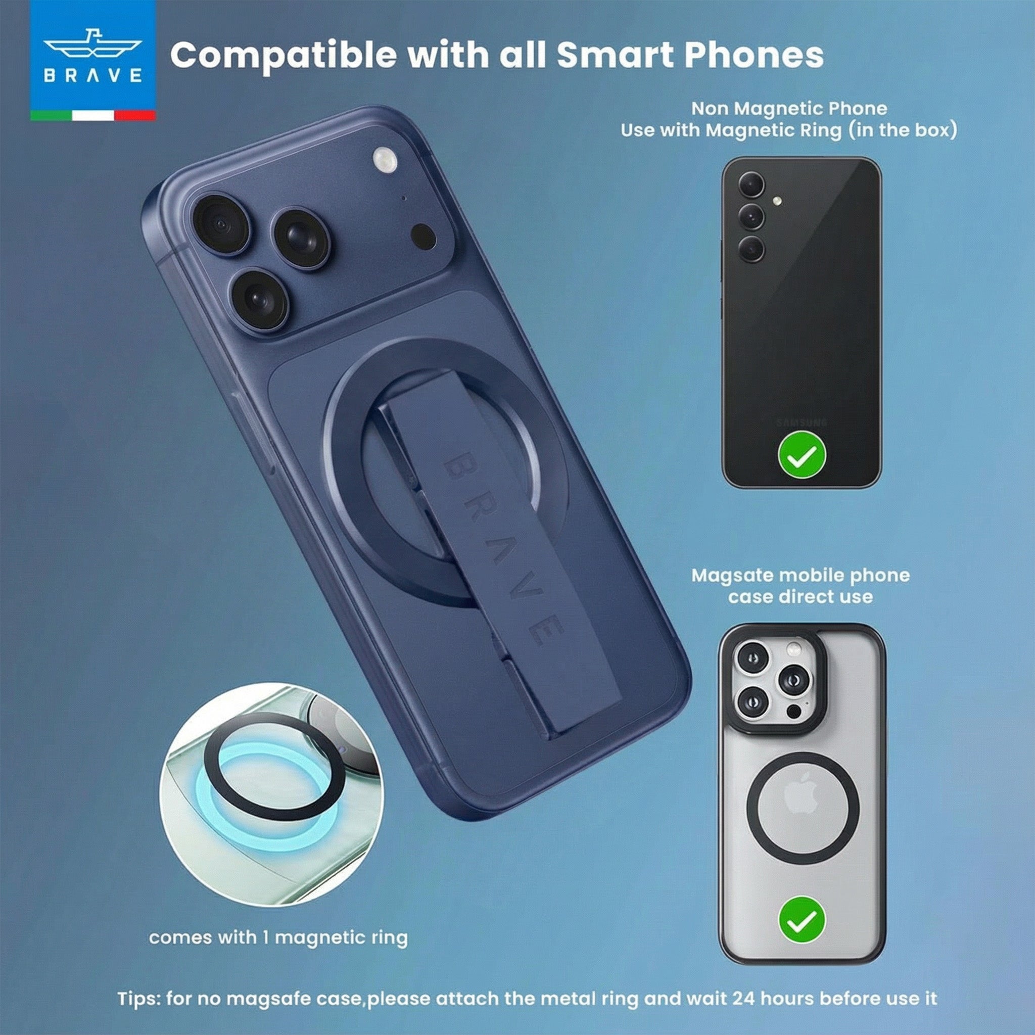 BRAVE Grip 3 in 1 Magnetic Grip And Kickstand - TECH STREET