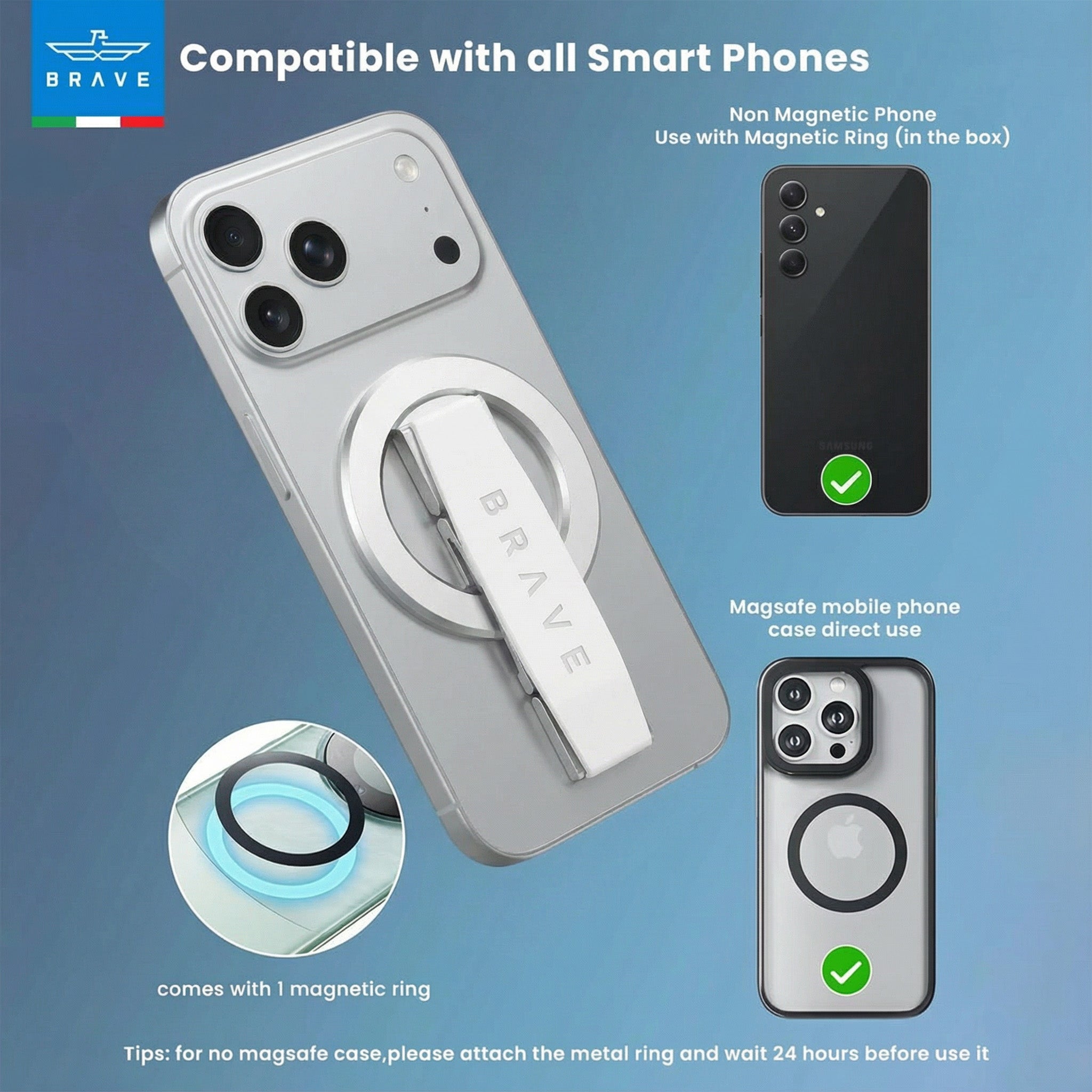 BRAVE Grip 3 in 1 Magnetic Grip And Kickstand - TECH STREET