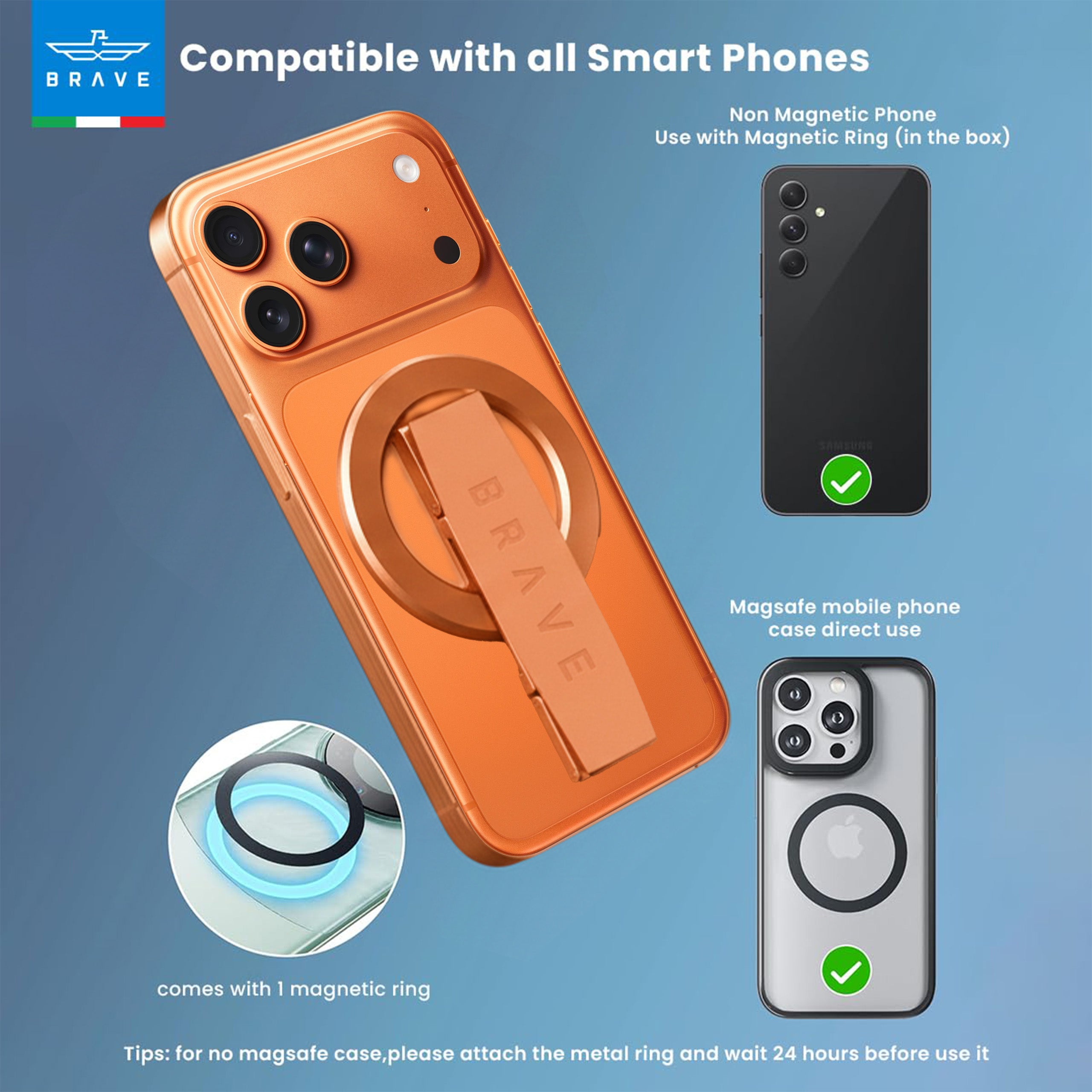 BRAVE Grip 3 in 1 Magnetic Grip And Kickstand - TECH STREET