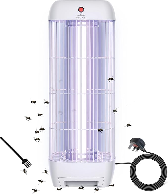 BRAVE INSECT KILLER LIGHT UV PHOTOCATALYST MOSQUITO KILLER ZAPPER LAMP -COVERAGE AREA 200 SOUARE METERS FULL WHITE