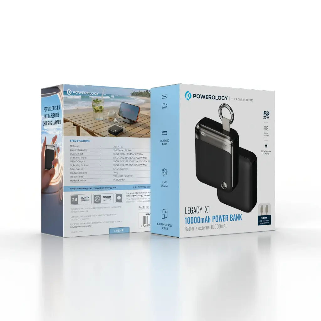 Powerology - LEGACY X1 10000mAh POWER BANK - TECH STREET