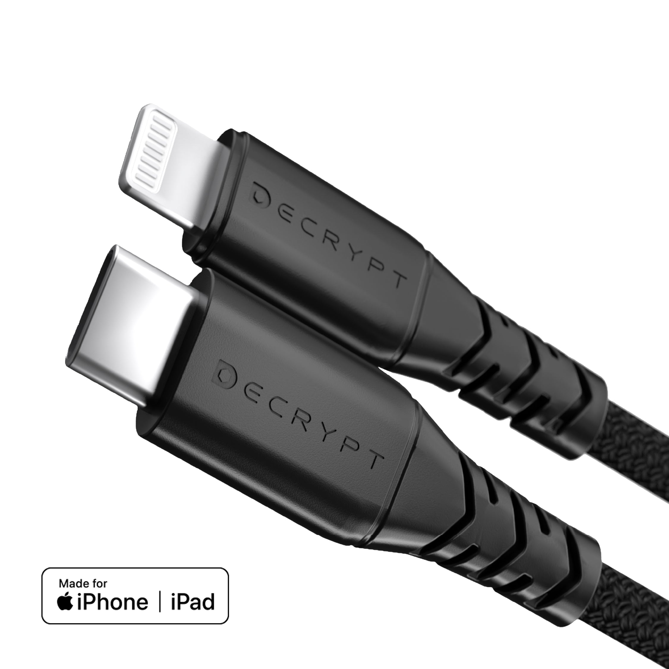 Decrypt USB-C to Lightning Braided Cable 2m - Black