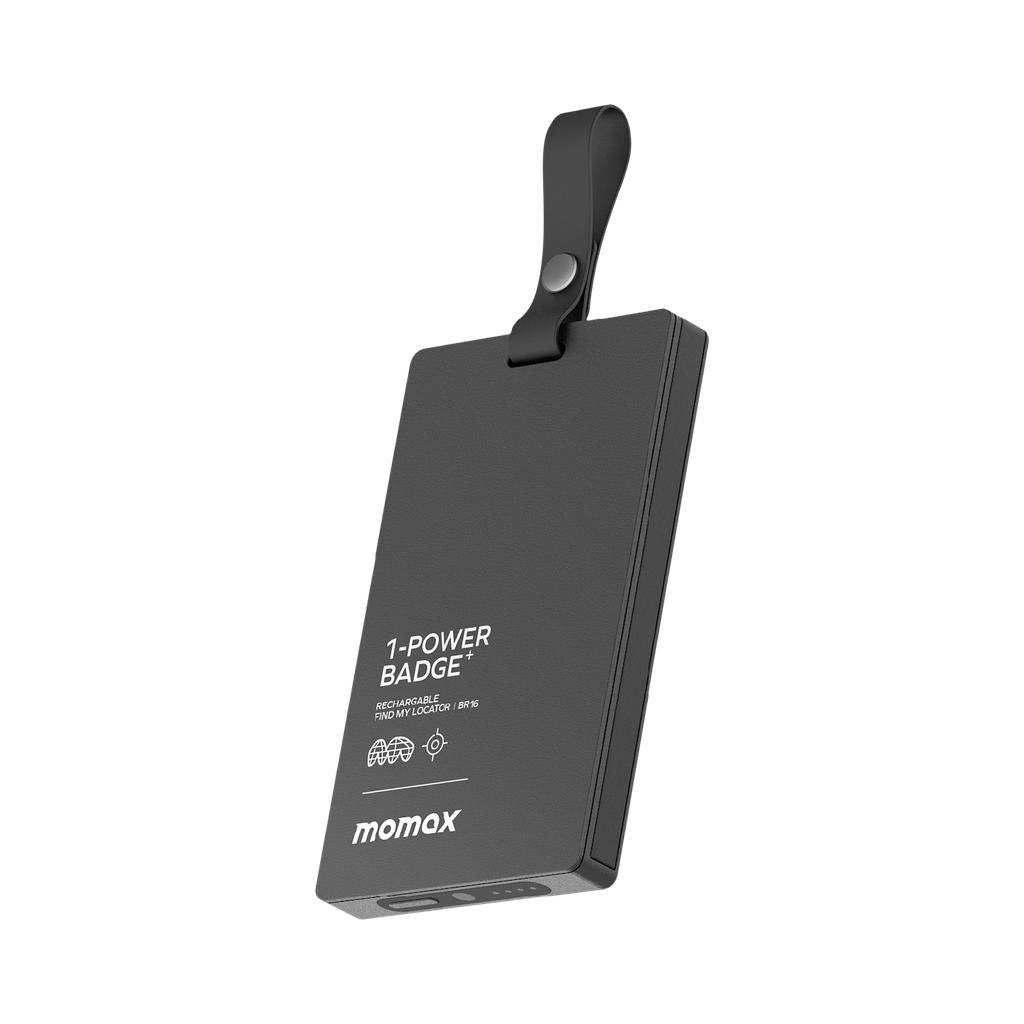 MOMAX 1-POWER BADGE+ RECHARGEABLE BATTERY WITH FIND MY LOCATOR
