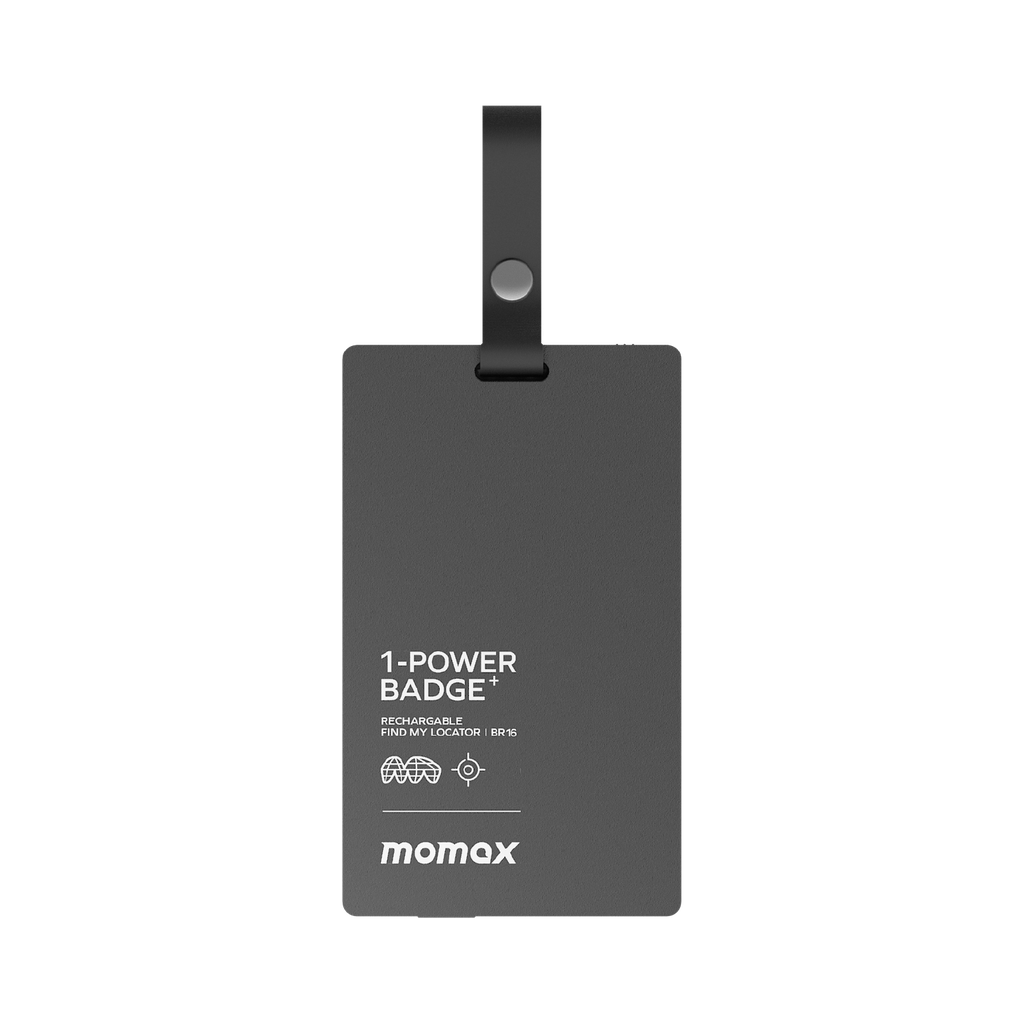 MOMAX 1-POWER BADGE+ RECHARGEABLE BATTERY WITH FIND MY LOCATOR