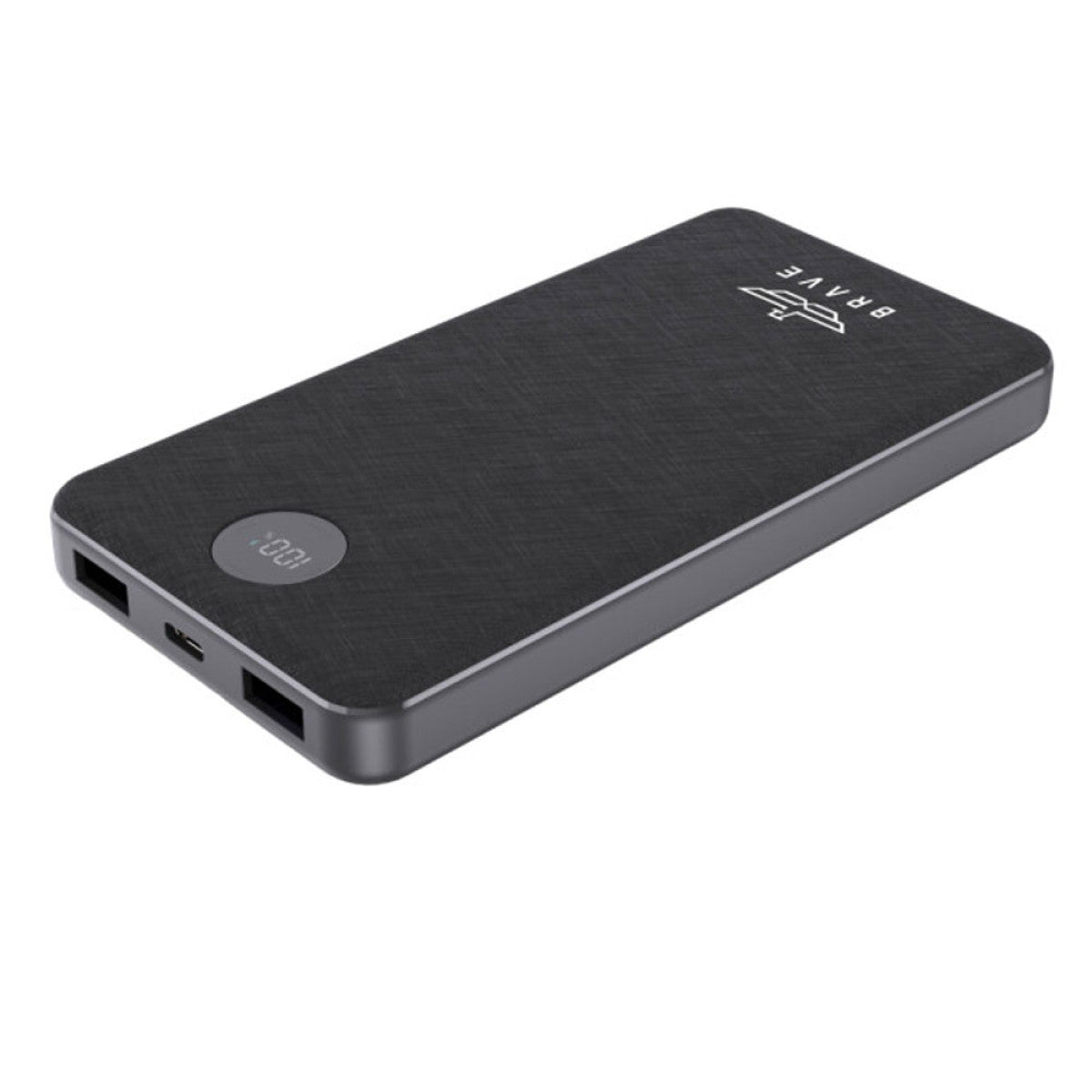 BRAVE 10000mAh Slim Power Bank 22.5W Fast Charging | PD3.0 & QC3.0 | Type-C + Dual USB-A Ports, LED Display BP-21 - Black