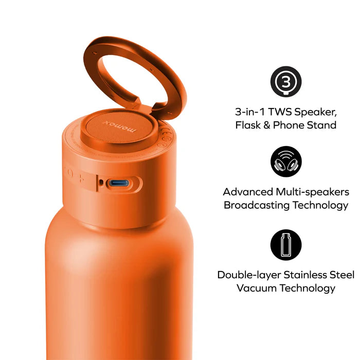 Momax - 1-Vibe Bottle Magnetic Wireless Speaker Flask