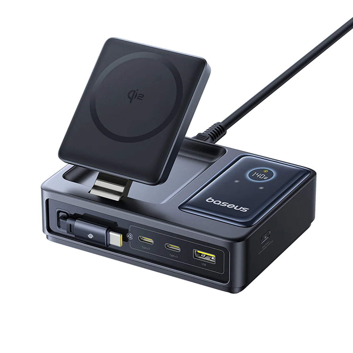 OS-Baseus Nomos 5-in-1 Desktop charger 3C+U 140W QI2 Wireless