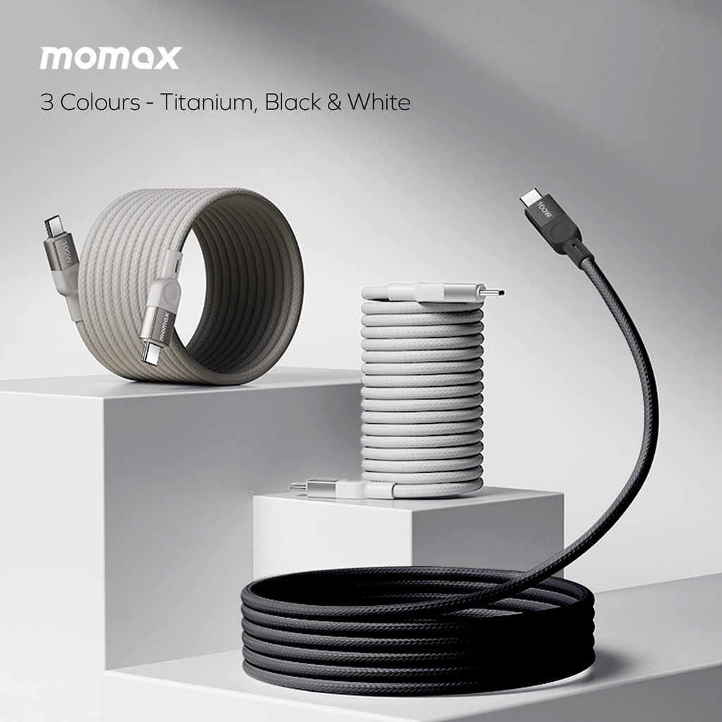 MOMAX ELITE MAG LINK 100W USB-C TO USB-C MAGNETIC CABLE 2M