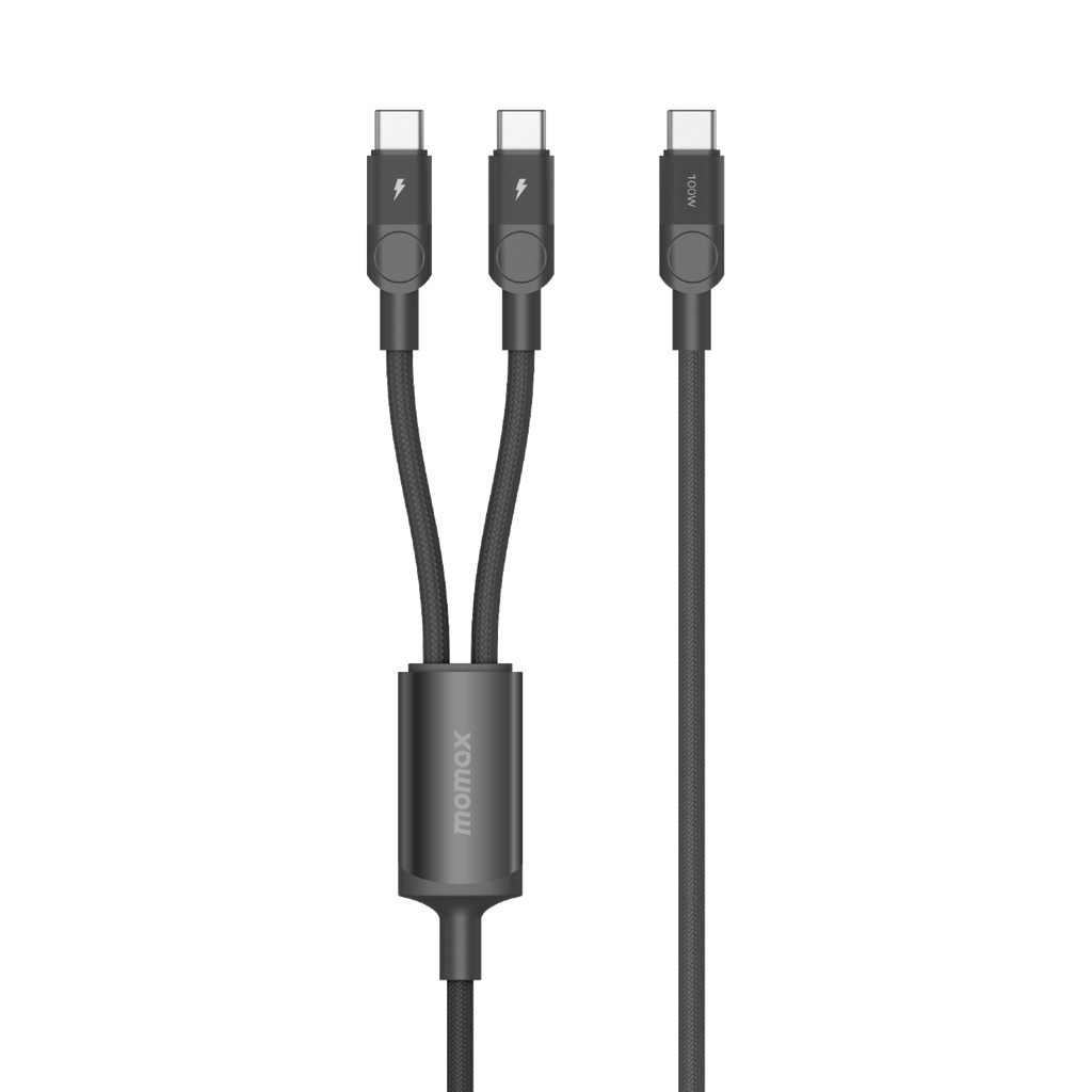 MOMAX MAG LINK 100W USB-C TO DUAL USB-C MAGNETIC CABLE 2M