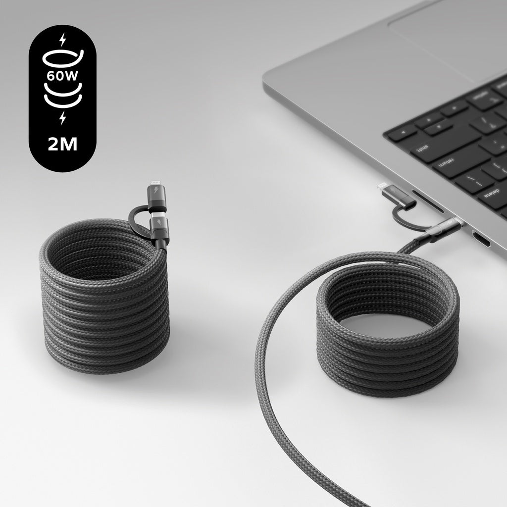 MOMAX MAG LINK USB-C TO C & LIGHTNING MAGNETIC CABLE 2M