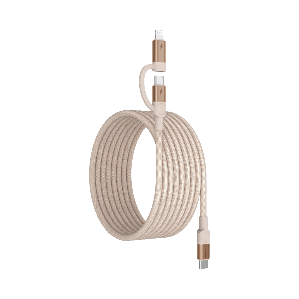 MOMAX MAG LINK USB-C TO C & LIGHTNING MAGNETIC CABLE 2M