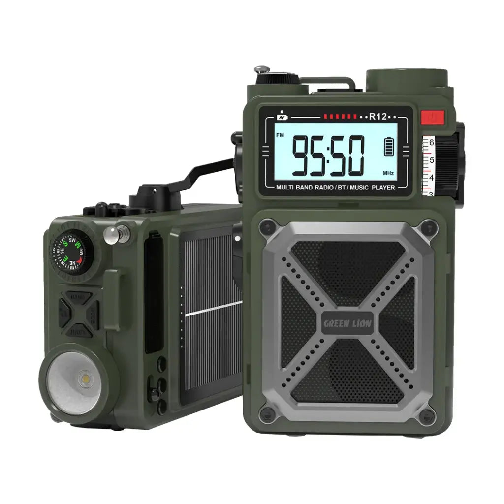 Green Lion Vintage Solar Pro Radio and Bluetooth Speaker with Power Bank