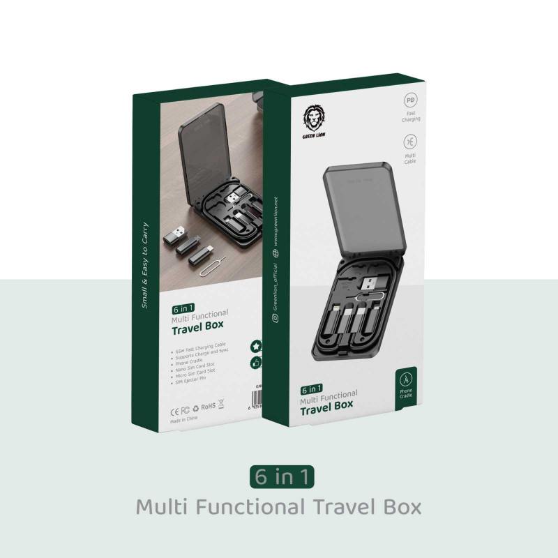 Green Lion 6 in 1 Multi-Functional Travel Box - Black
