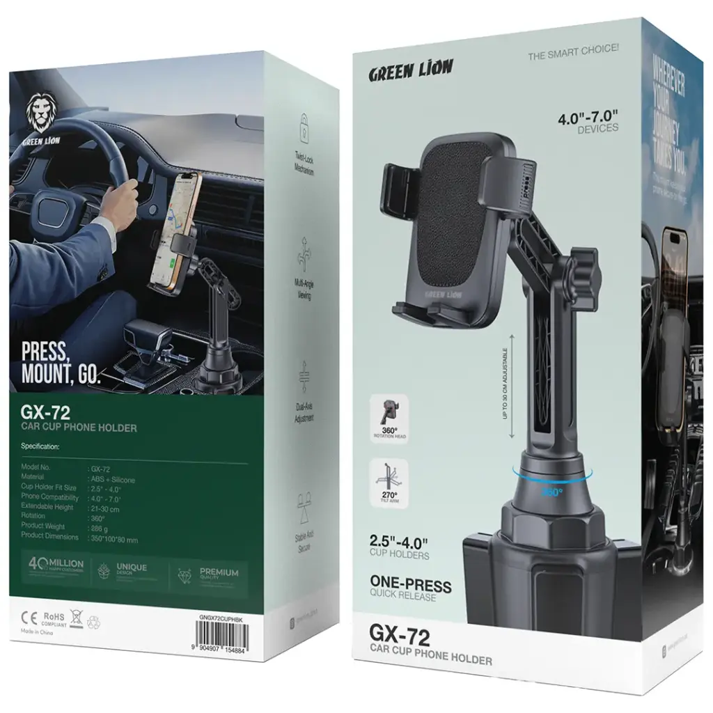 Green Lion GX-72 Car Cup Phone Holder - TECH STREET