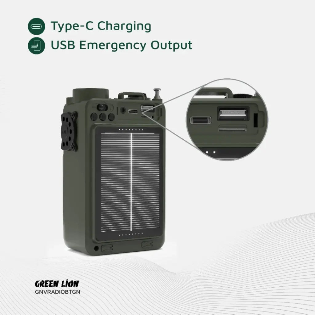 Green Lion Vintage Solar Pro Radio and Bluetooth Speaker with Power Bank
