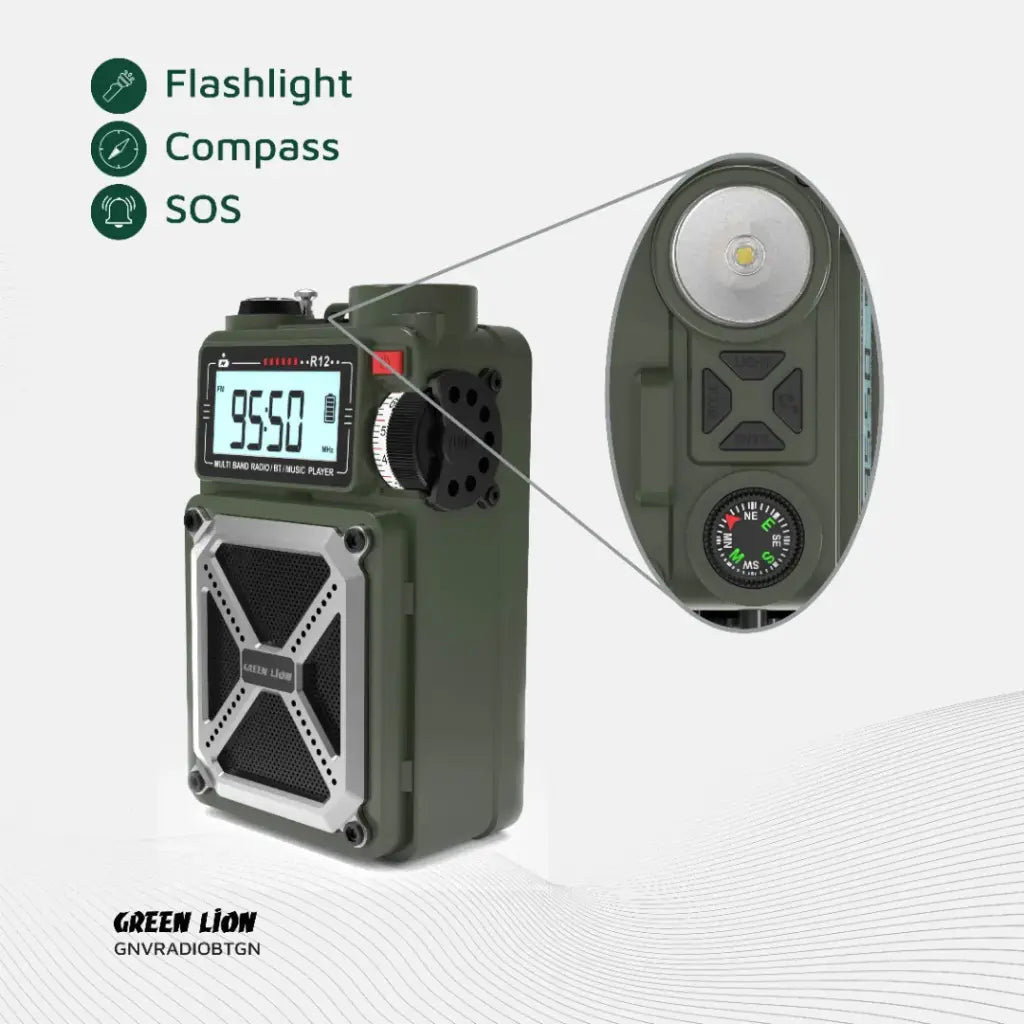 Green Lion Vintage Solar Pro Radio and Bluetooth Speaker with Power Bank