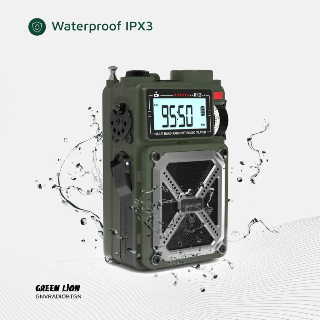 Green Lion Vintage Solar Pro Radio and Bluetooth Speaker with Power Bank