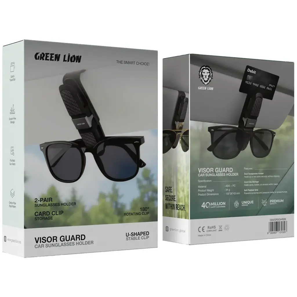 Green Lion Visor Guard Car Sunglasses Holder - TECH STREET
