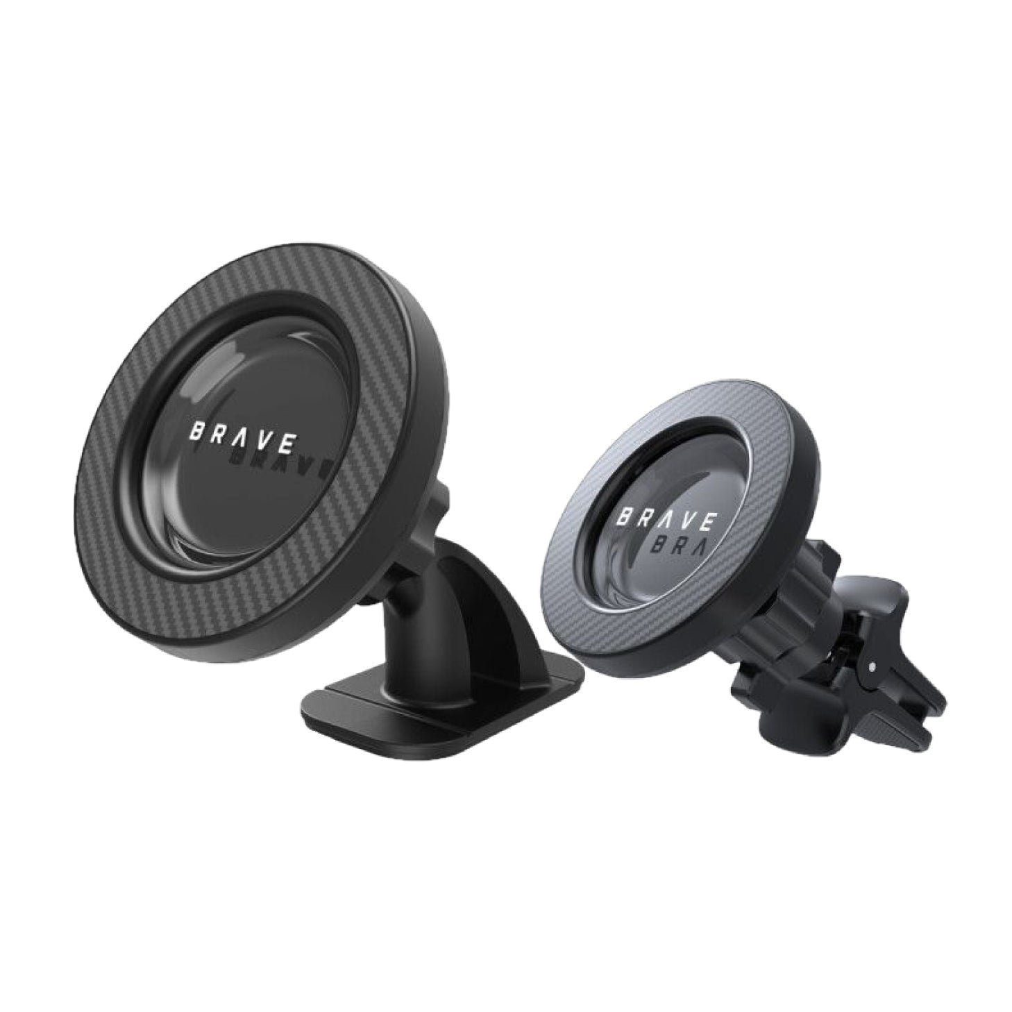 BRAVE 2-in-1 Magnetic Car Phone Holder, MagSafe Compatible Dashboard & Air Vent Mount, 360° Rotation, Strong N52 Magnet