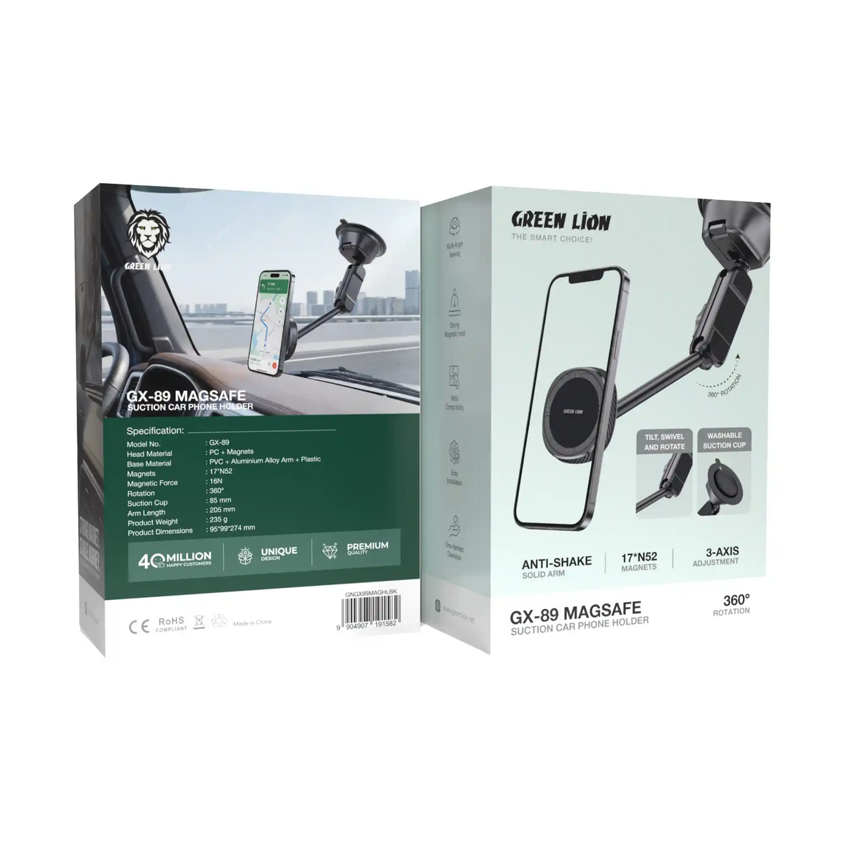 Green Lion GX-89 MagSafe Suction Car Phone Holder