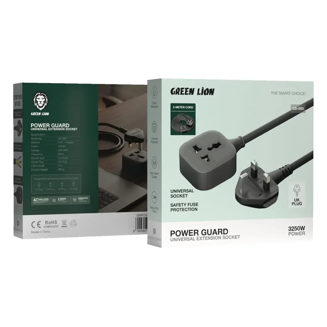 Green Lion Power Guard Universal Extension Socket
