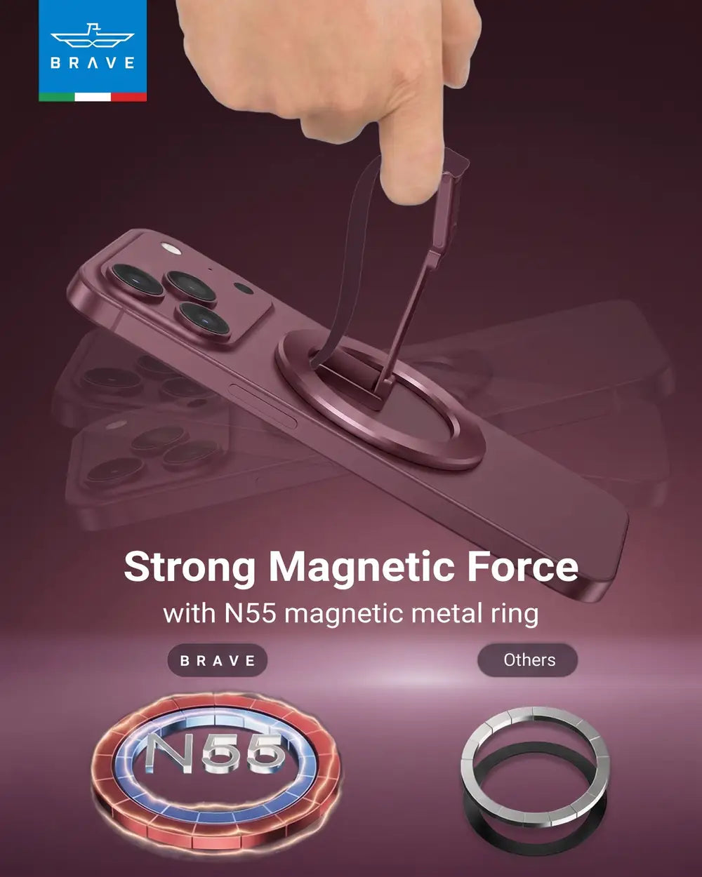 BRAVE Grip 3 in 1 Magnetic Grip And Kickstand - TECH STREET