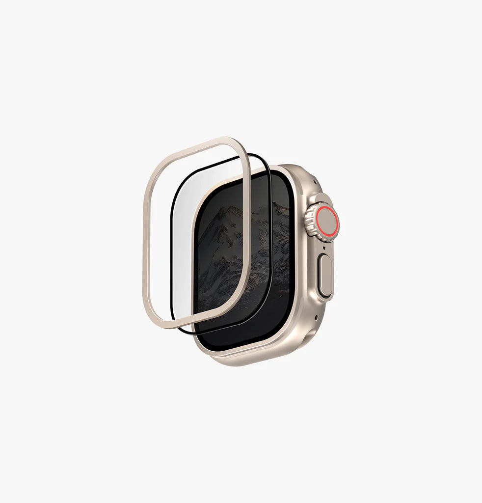 UNIQ Optix Duo Pro Apple watch ultra anti-reflective glass protector and stainless steel bezel