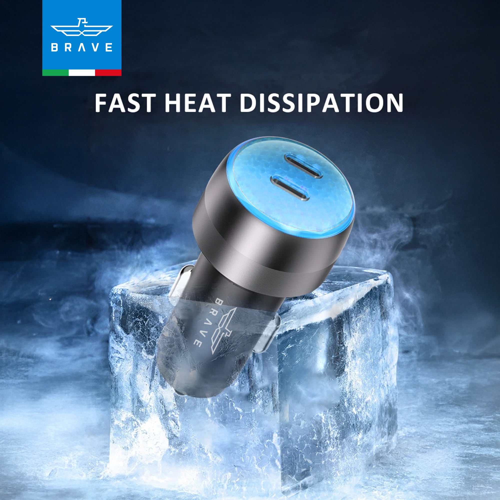 Brave - 60W Dual USB-C Car Charger with 100W USB-C Cable - TECH STREET