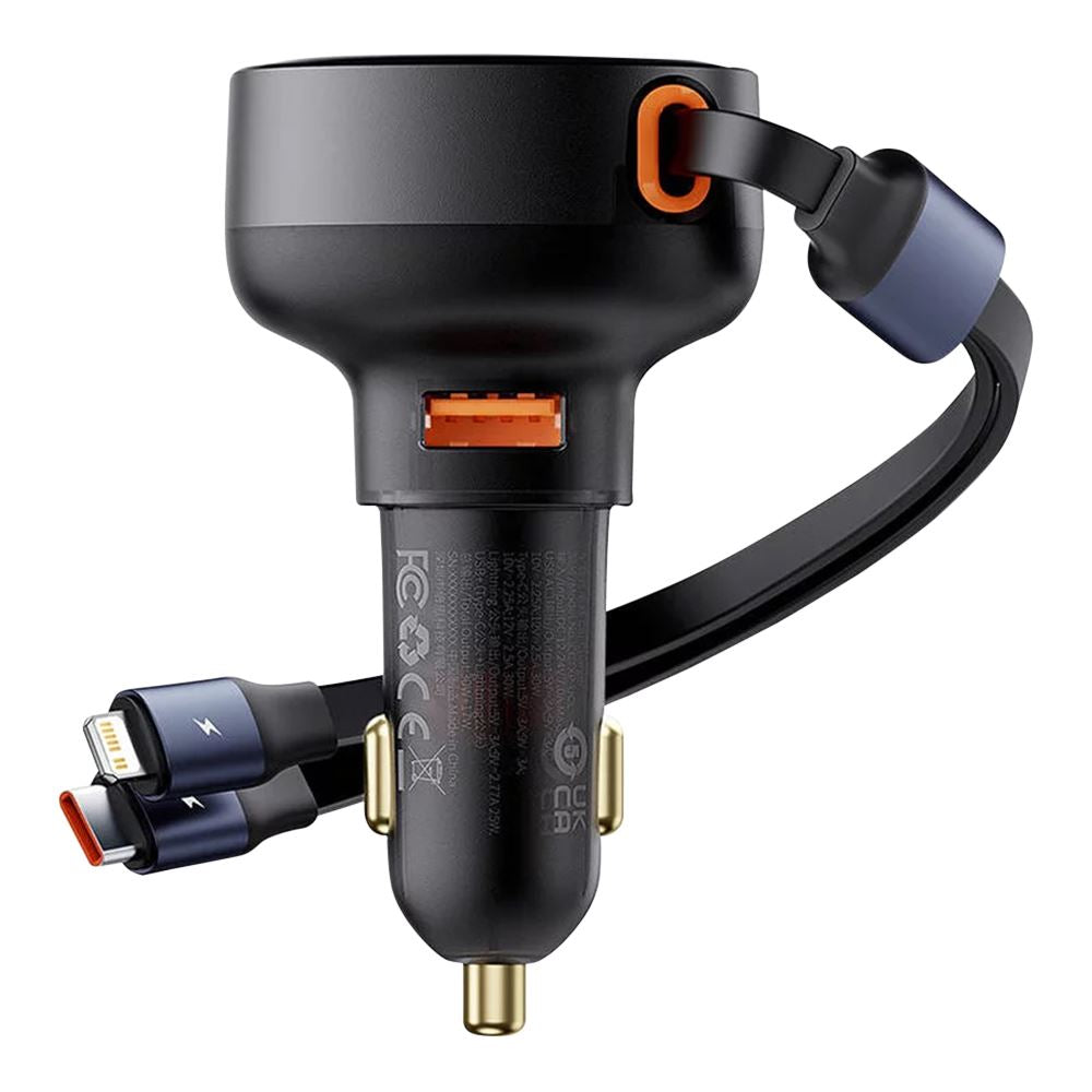 Baseus - 60W Retractable Car Charger - TECH STREET