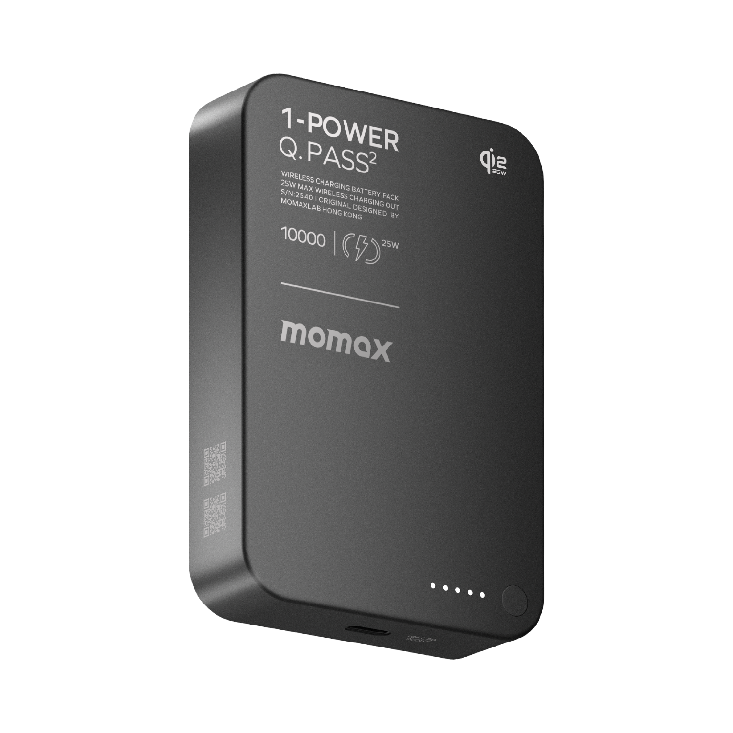 MOMAX 1-POWER Q.PASS2 10000MAH QI2 25W MAGNETIC WIRELESS POWER BANK
