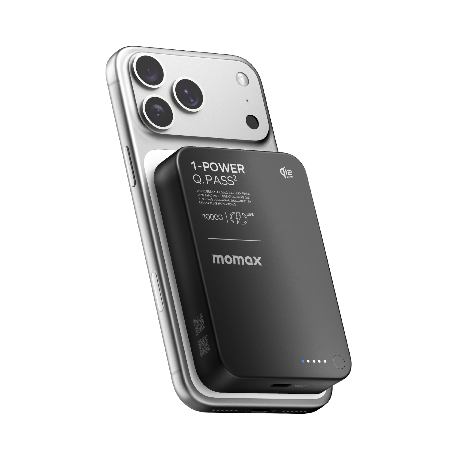 MOMAX 1-POWER Q.PASS2 10000MAH QI2 25W MAGNETIC WIRELESS POWER BANK