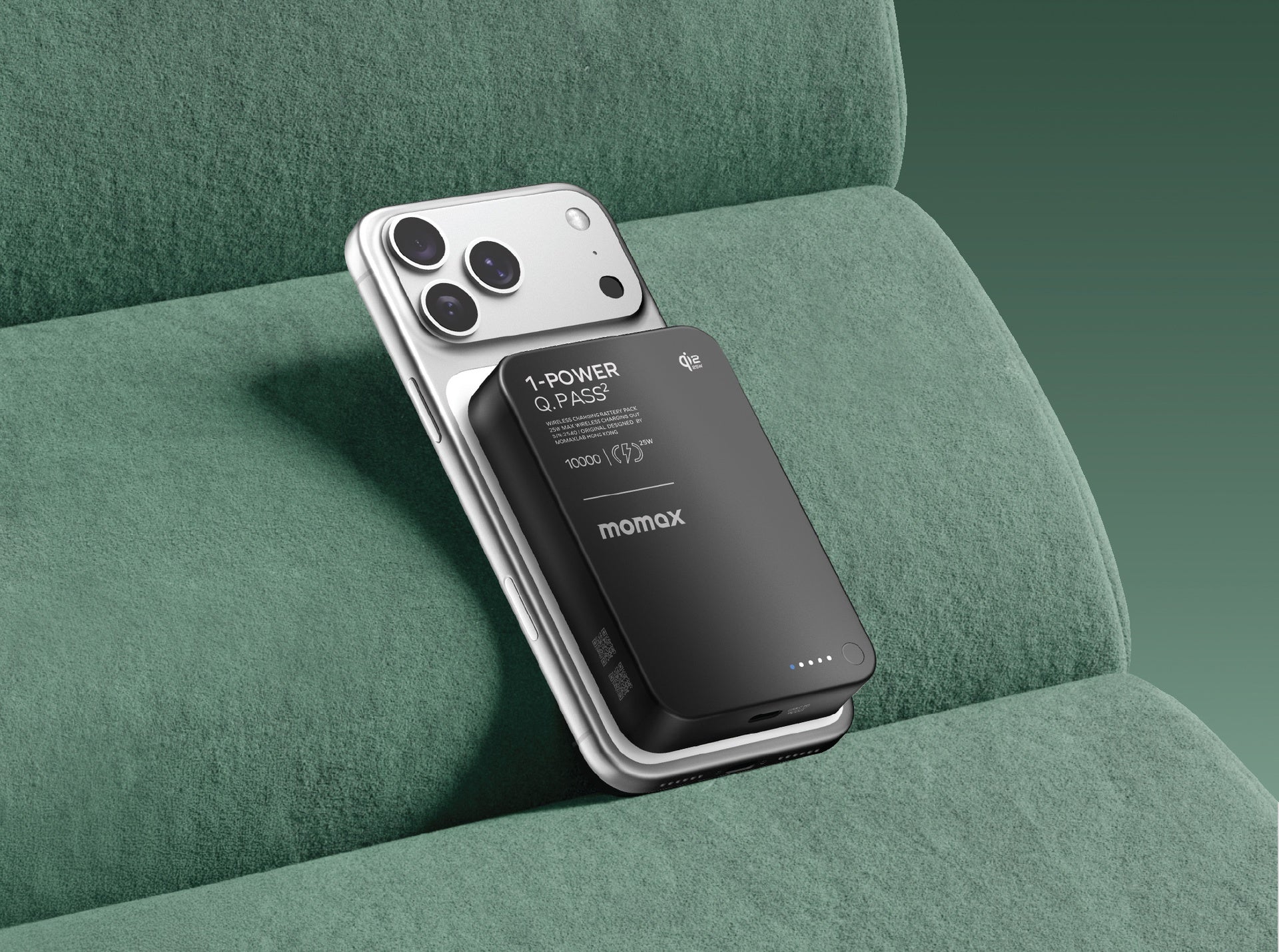 MOMAX 1-POWER Q.PASS2 10000MAH QI2 25W MAGNETIC WIRELESS POWER BANK