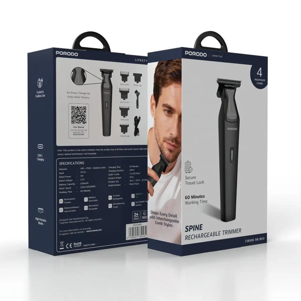 Porodo Lifestyle Spine Rechargeable Trimmer