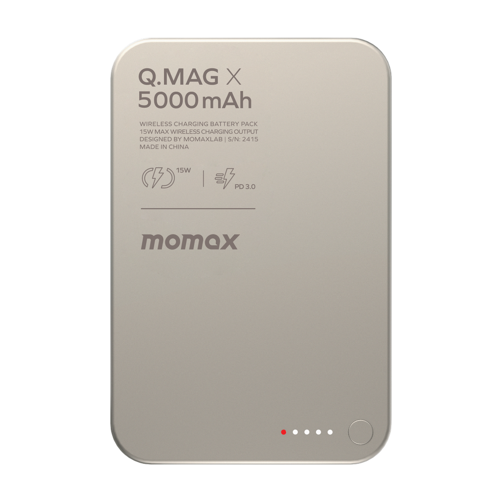 MOMAX Q.MAG X 5000mAh GEN2 15W ULTRA SLIM MAGSAFE WIRELESS POWER BANK