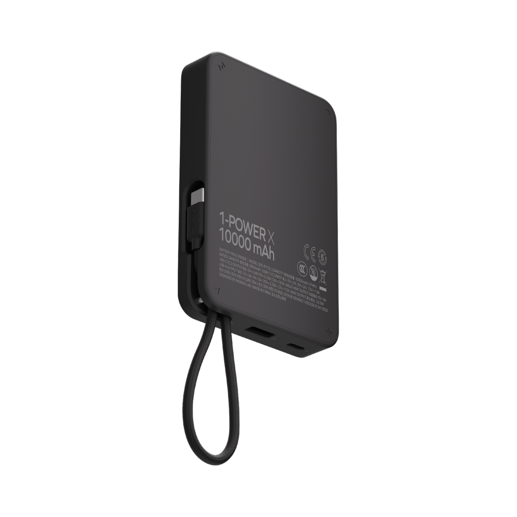 MOMAX 1-POWER X 10000mAh POWER BANK WITH BUILT-IN USB-C CABLE