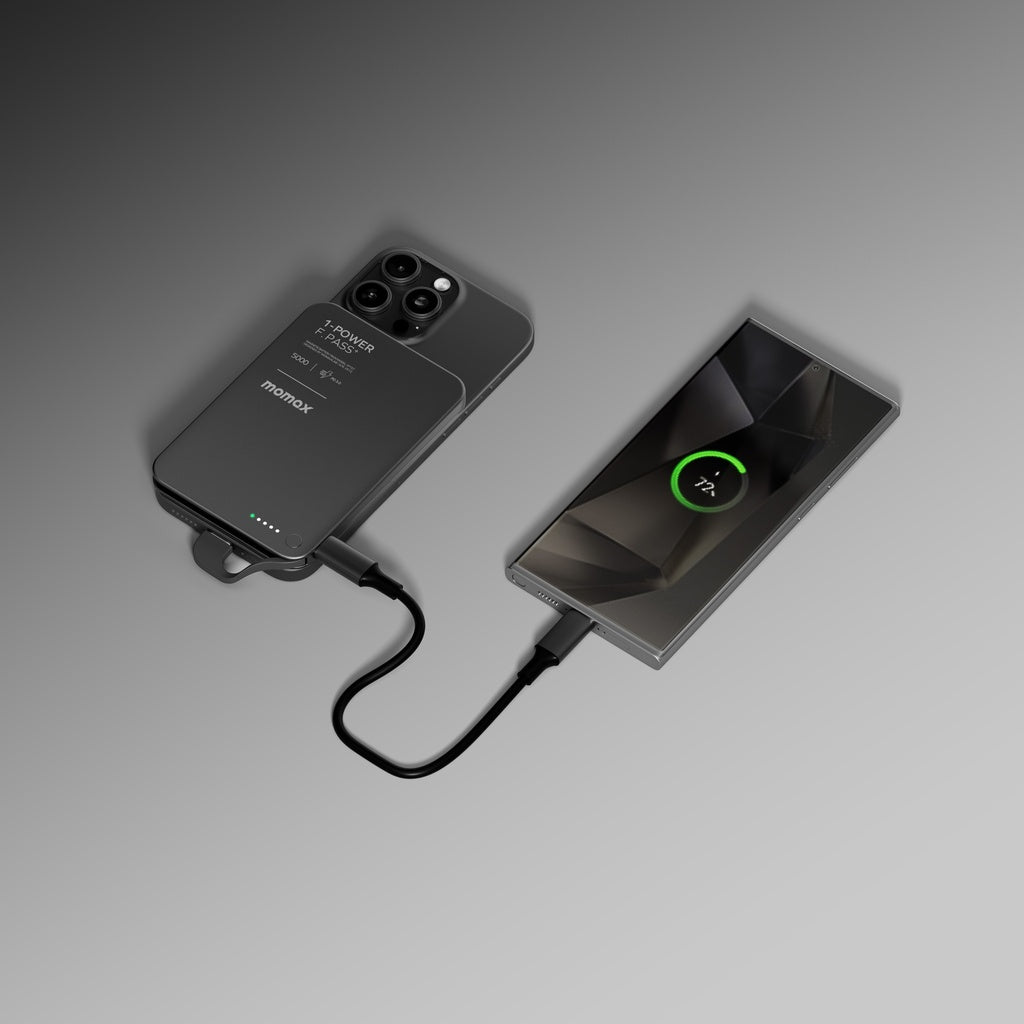 MOMAX 1-POWER F.PASS+ 5000mAh POWER BANK WITH BUILT-IN CABLE MAGNETIC ATTACHMENT