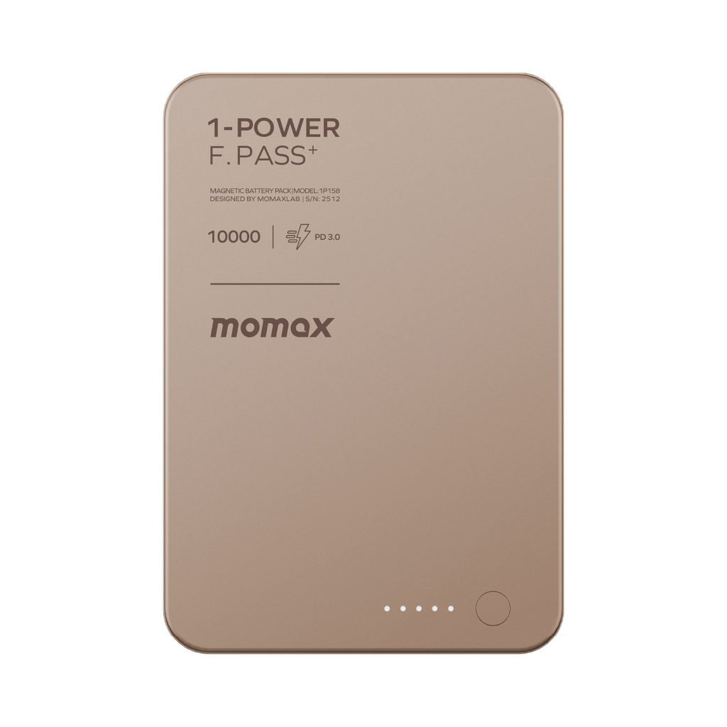 MOMAX 1-POWER F.PASS+ 10000mAh POWER BANK WITH BUILT-IN CABLE & MAGNETIC ATTACHMENT