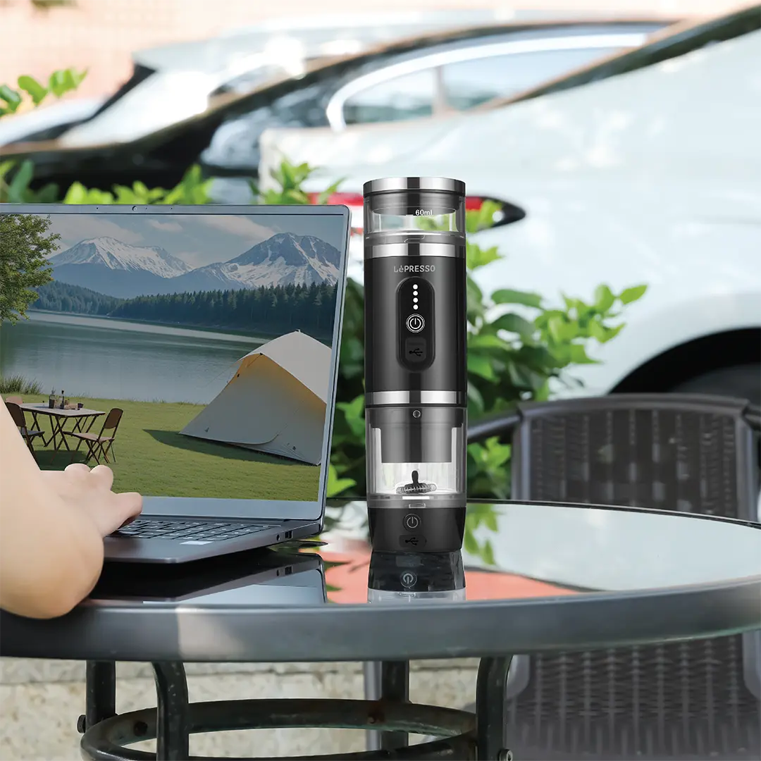 Lepresso - 4 in 1 Portable Coffee Machine with Milk Frother - Black