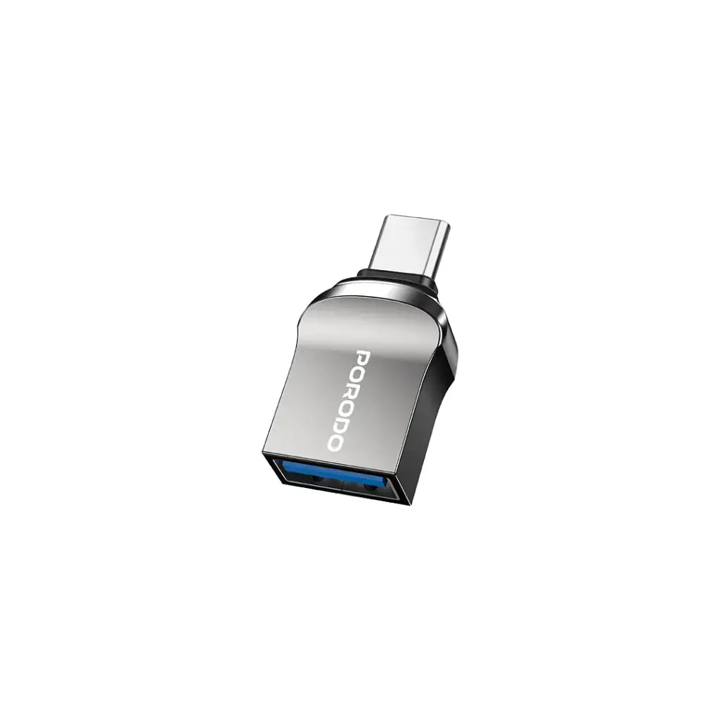 Porodo USB A to Type-C Adapter 0.12M Cable  - Black