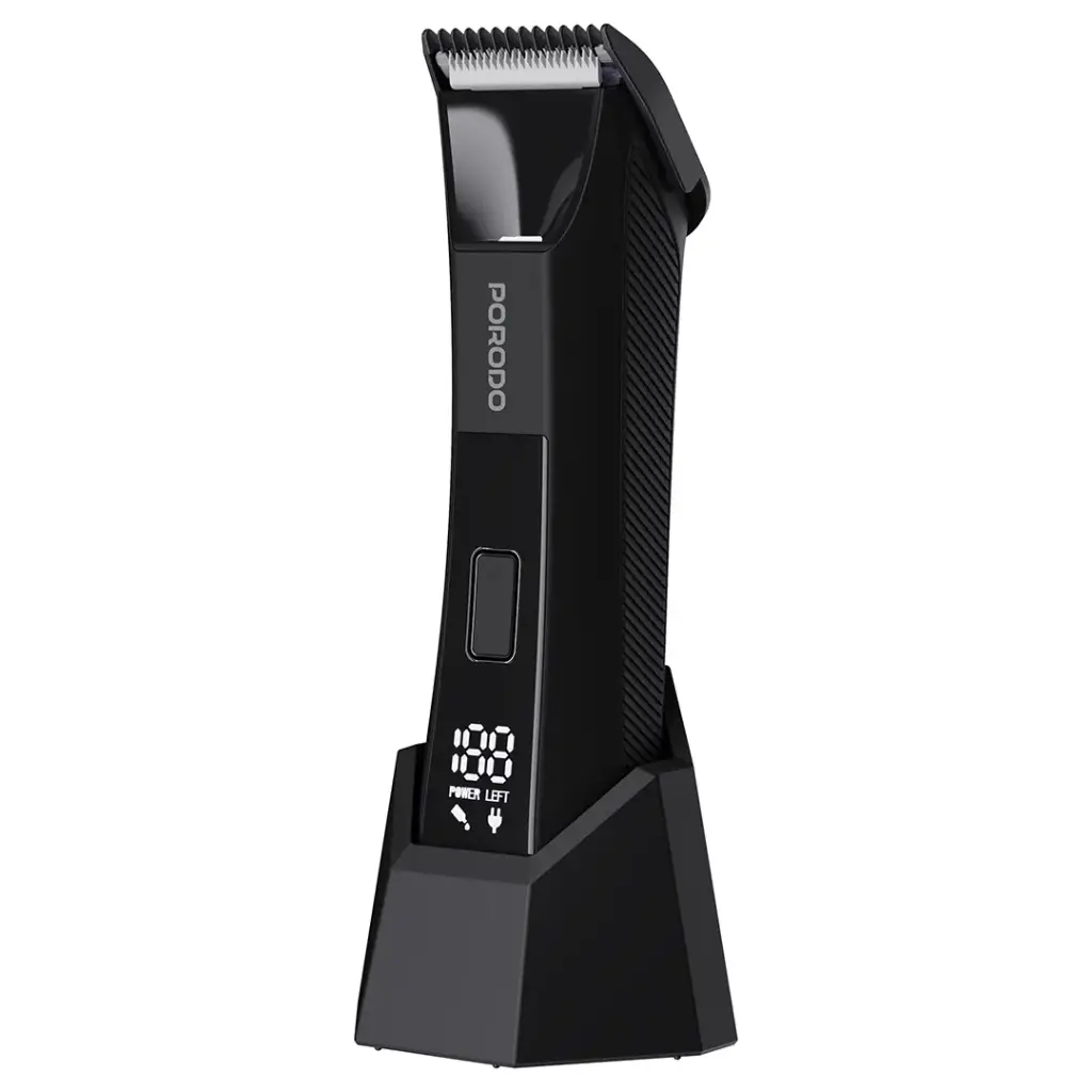 Porodo Lifestyle Ceramic Blade Gentle Grooming Trimmer with Digital Display - Black