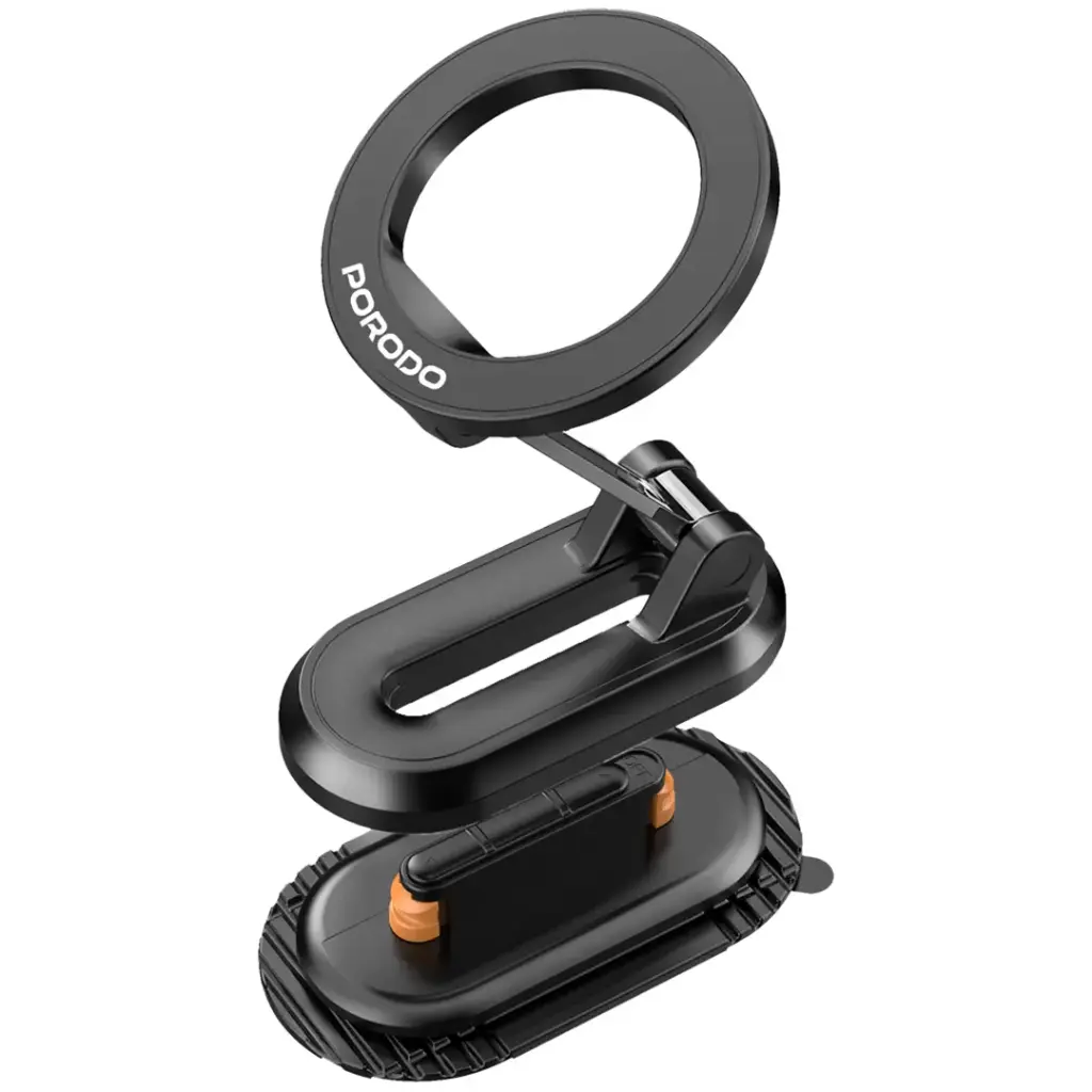 Porodo - GripFold MagSafe Rotatable Car Mount 360° Full Rotation - Black