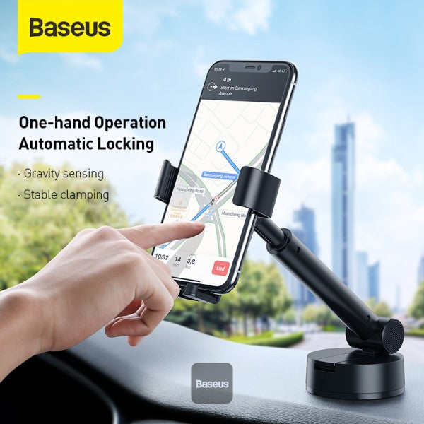 Baseus Simplism Telescopic Gravity Car Holder for The Windshield Black