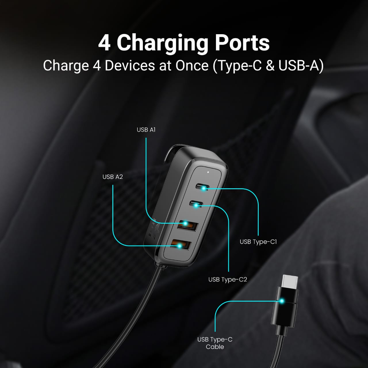 Brave 60W Universal Car Charger Fast Charging USB-C - Power Hub