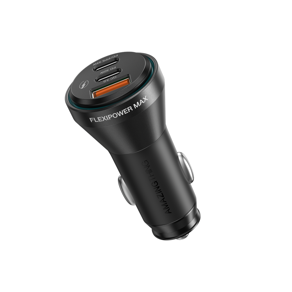 AMAZINGthing FLEXI POWER MAX PD 63W 3 PORT CAR CHARGER