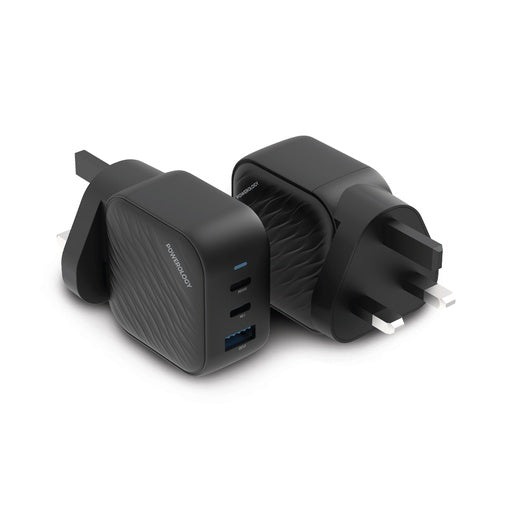 Powerology 65W 1*QC 36W USB-A and 2*USB-C Ports GaN PD Wall Charger UK