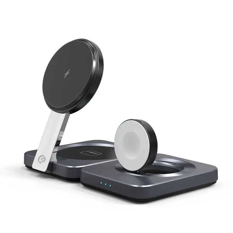 Powerology 3-in-1 Foldable Magnetic Wireless Charger - Black