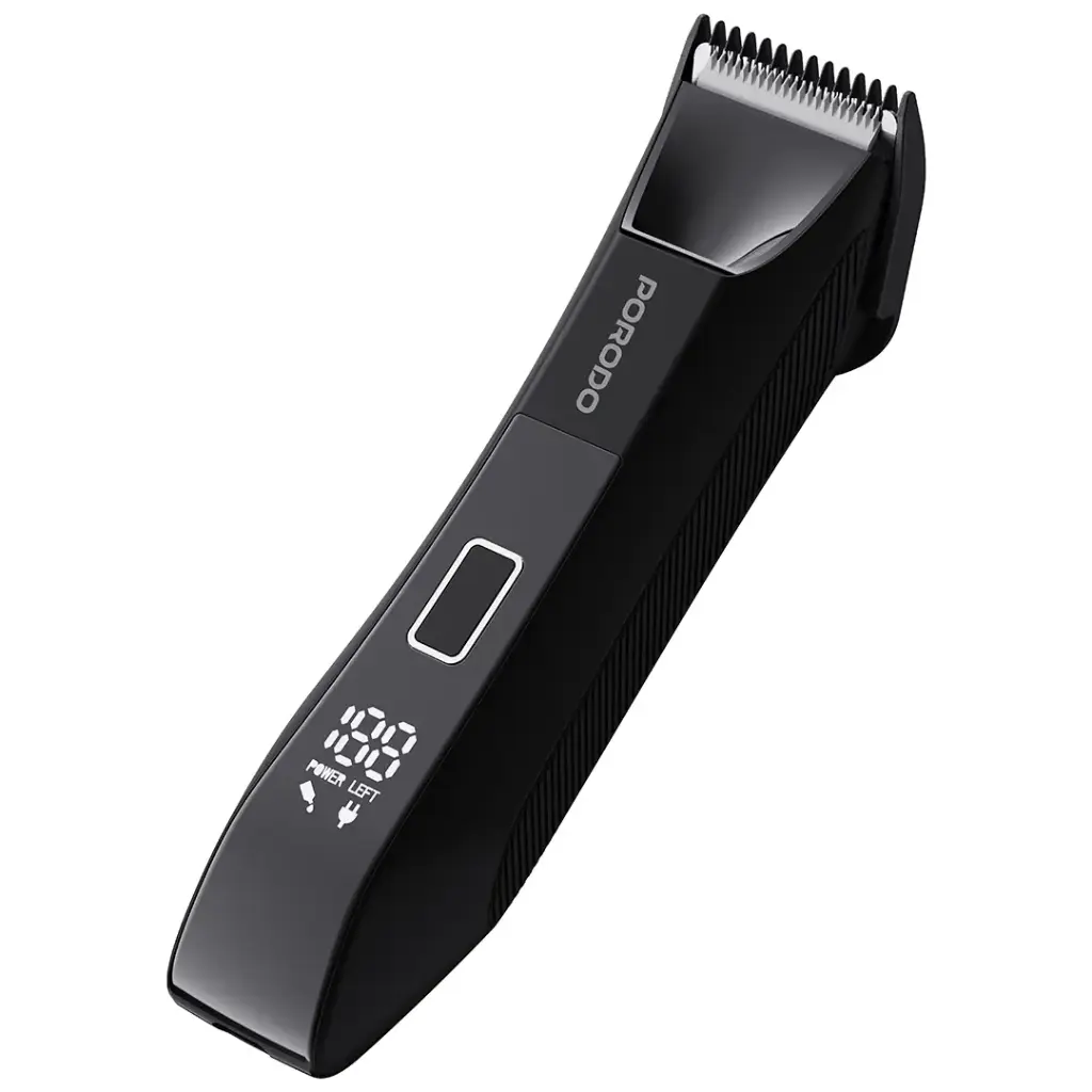 Porodo Lifestyle Ceramic Blade Gentle Grooming Trimmer with Digital Display - Black